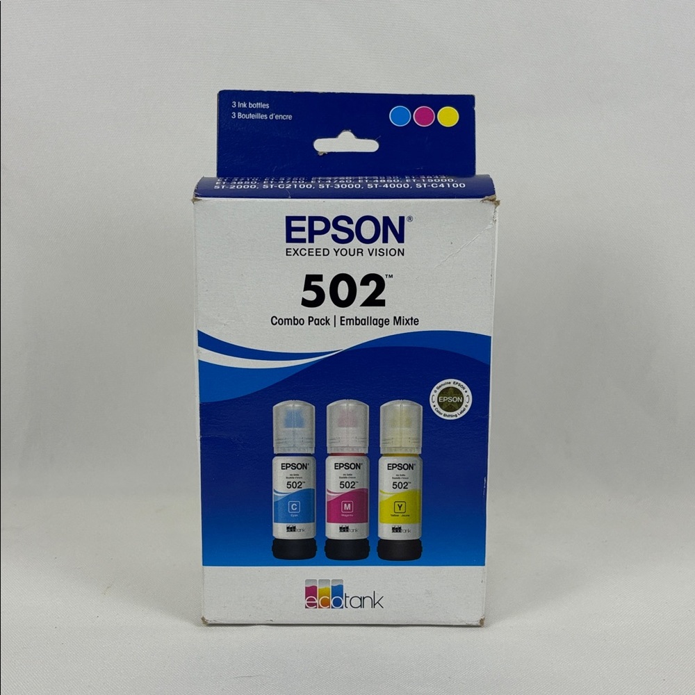 EPSON T502 EcoTank Ink Ultra-high Capacity Bottle Color Combo Pack (T502520-S)